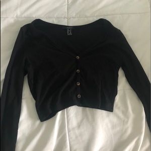 Forever 21 Cropped Black Long Sleeve